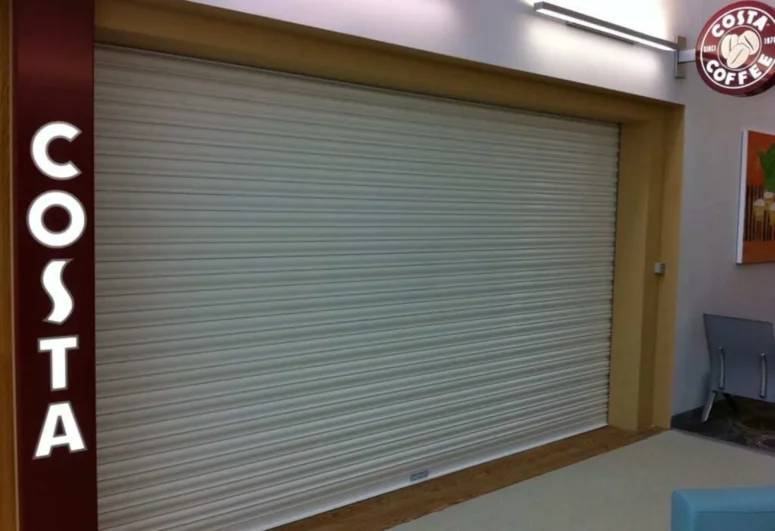 Steel Electrically Operated Roller Shutter at a Commercial Premises
