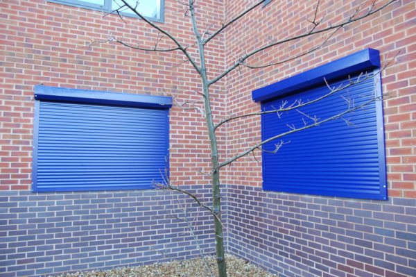 44mm Extruded Aluminium Roller Shutters Blue Powder Coated Finish