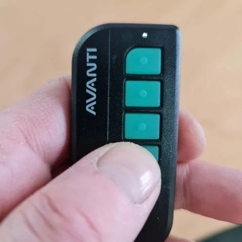 Avanti 4 Channel Garage Door Remote Control Fob in Use