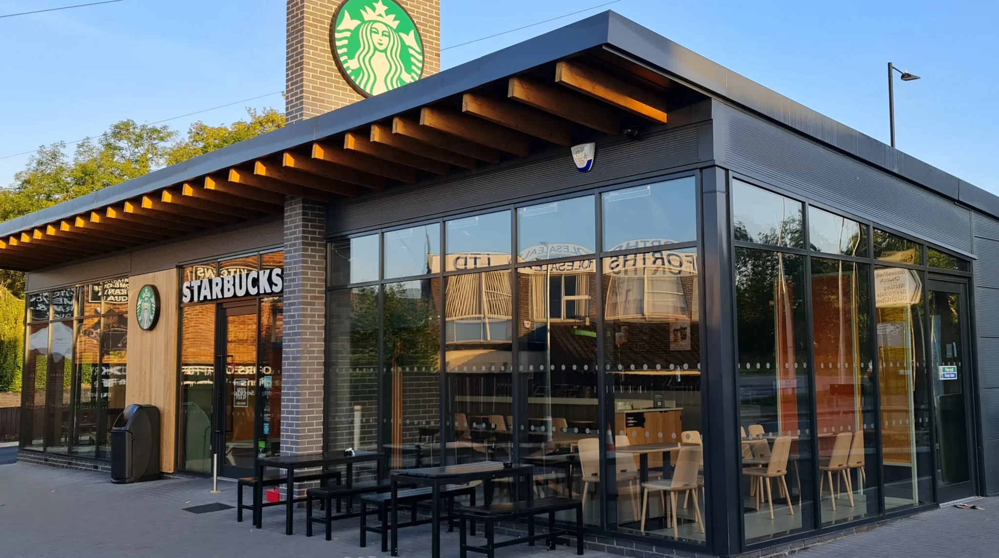 Starbucks aluminium shop front installation